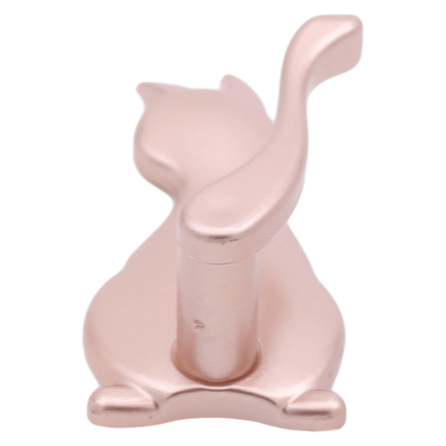 2-teiliges Set selbstklebende Wandhaken mit Katzen-Design (Roségold)