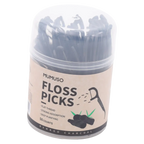 50er-Dose Zahnseide-Sticks mit Bambuskohlefaden, Schwarz (Schwarz)