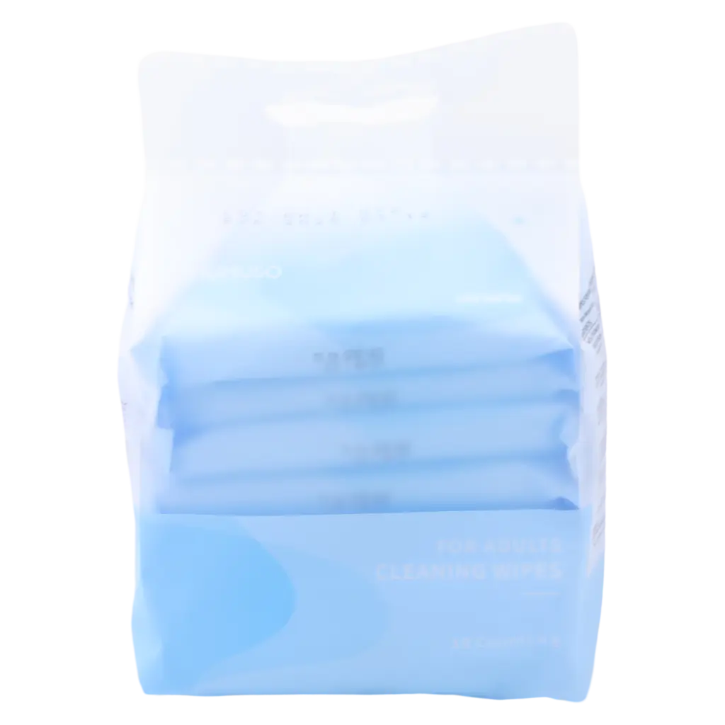 8×10 Reinigungstücher aus Vliesstoff für Erwachsene, sanfte Hautpflege (Blau)