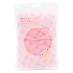 2-teiliges Duschhauben-Set mit Punkt-Design (Rosa/Transparent)