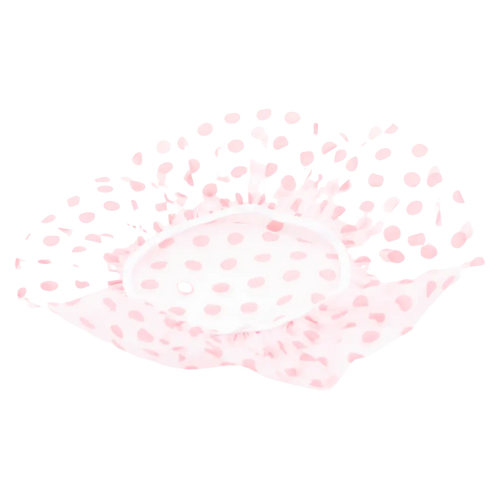 2-teiliges Duschhauben-Set mit Punkt-Design (Rosa/Transparent)