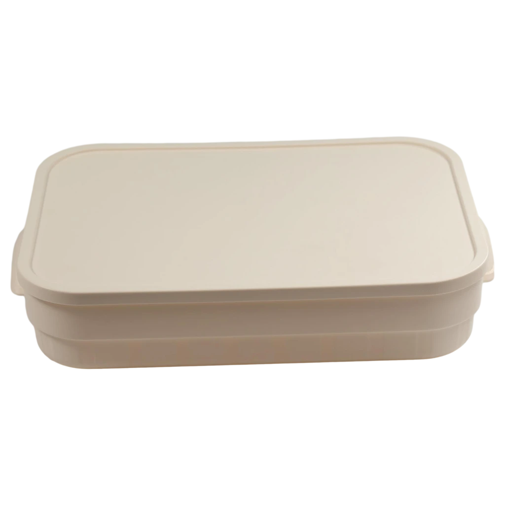 Große Aufbewahrungsbox aus PP-Kunststoff mit Deckel (Beige)