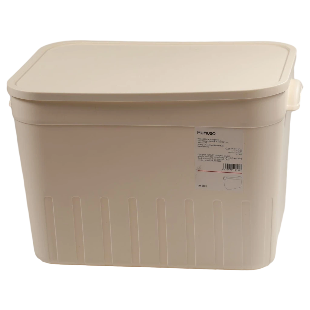 Große Aufbewahrungsbox aus Polypropylen mit Deckel (Beige)
