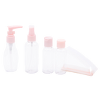 5-teiliges Reiseflaschen-Set mit Etui, nachfüllbar (Rosa)
