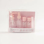 5-teiliges Reiseflaschen-Set mit Etui, nachfüllbar (Rosa)
