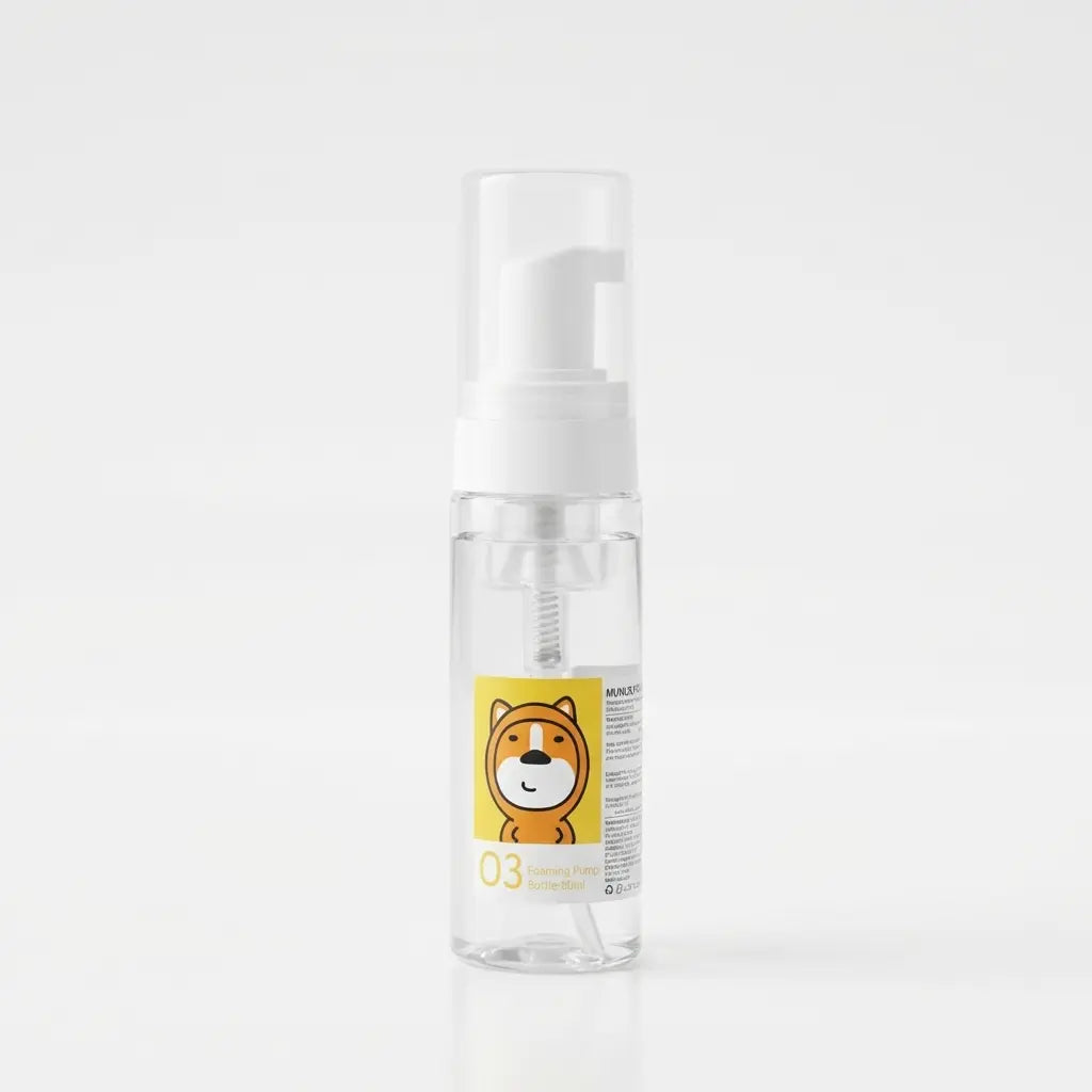 Schaumspender Flasche für Flüssigseife und Reinigungsprodukte, 50 ml mit Tier-Design (Transparent/Weiß)