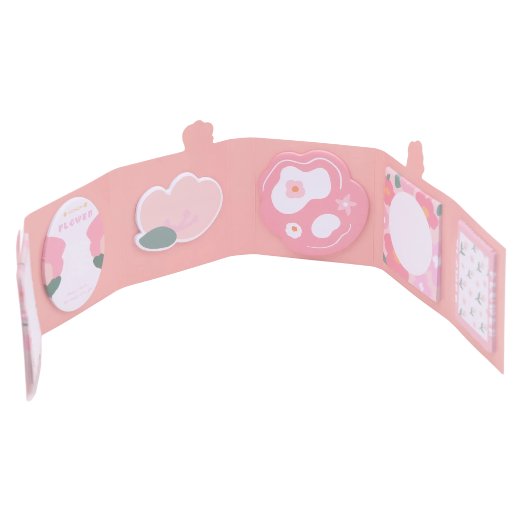 6-fach Haftnotizen Set mit Blumen-Design, Faltmappe (Mehrfarbig)