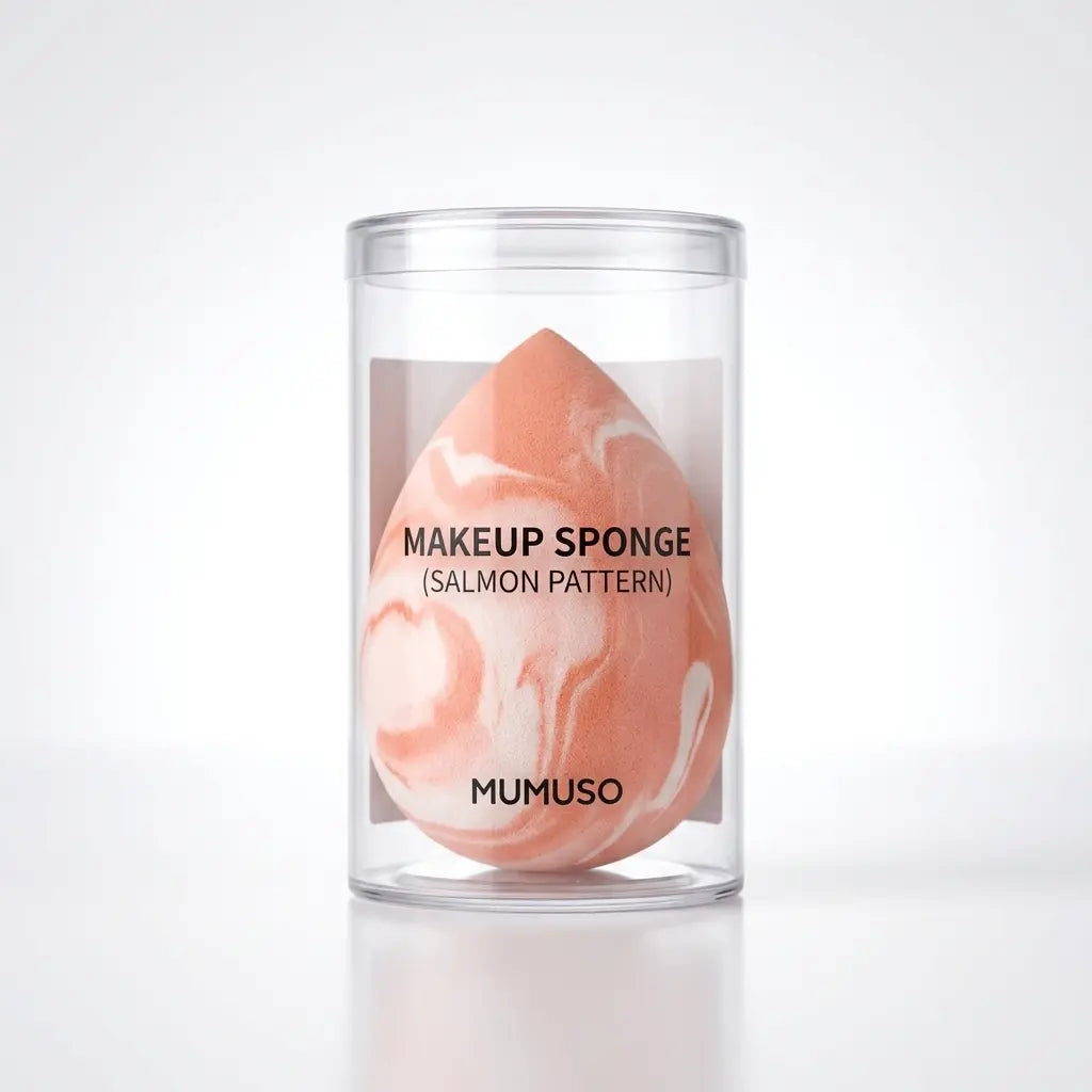 Make-up Schwamm aus Polyurethan mit Lachs-Design (Mehrfarbig)
