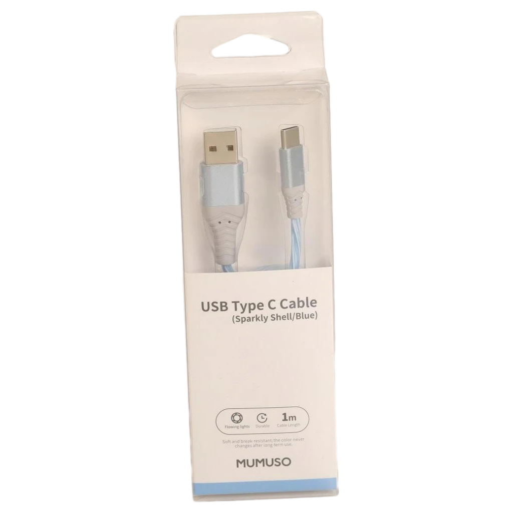 USB-C Ladekabel aus TPE/PVC, 1 m (Blau)