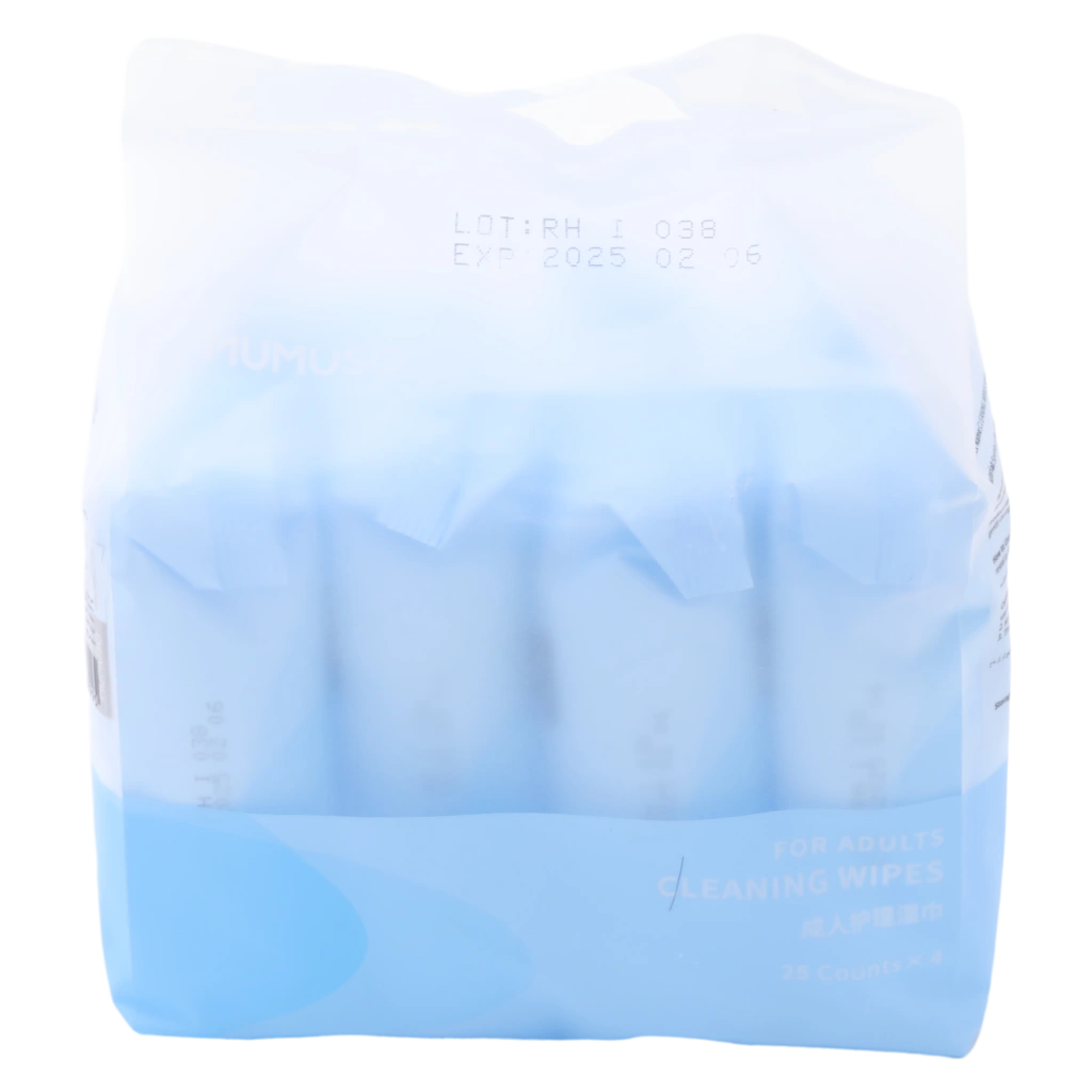 4er-Pack Reinigungstücher aus Vliesstoff für Erwachsene, 25 Tücher je Packung (Hellblau)