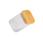 Quadratisches Aufbewahrungsglas aus Borosilikatglas mit Bambusdeckel, 500 ml (Transparent)