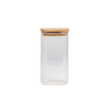 Quadratisches Vorratsglas aus Borosilikatglas mit Bambusdeckel, 750 ml (Transparent/Natur)