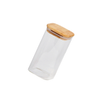 Quadratisches Vorratsglas aus Borosilikatglas mit Bambusdeckel, 750 ml (Transparent/Natur)