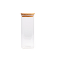 Vorratsglas aus Borosilikatglas mit Bambusdeckel, 1000 ml (Transparent)