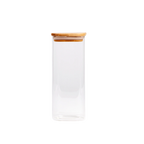 Vorratsglas aus Borosilikatglas mit Bambusdeckel, 1000 ml (Transparent)