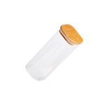 Vorratsglas aus Borosilikatglas mit Bambusdeckel, 1000 ml (Transparent)