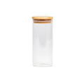 Rundes Vorratsglas aus Borosilikatglas mit Bambusdeckel, 420 ml (Transparent/Natur)
