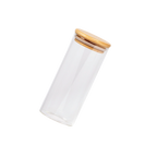 Rundes Vorratsglas aus Borosilikatglas mit Bambusdeckel, 420 ml (Transparent/Natur)