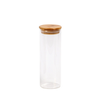 Rundes Vorratsglas aus Borosilikatglas mit Bambusdeckel, 500 ml (Transparent)