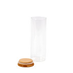 Rundes Vorratsglas aus Borosilikatglas mit Bambusdeckel, 500 ml (Transparent)