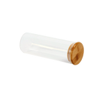Rundes Vorratsglas aus Borosilikatglas mit Bambusdeckel, 500 ml (Transparent)