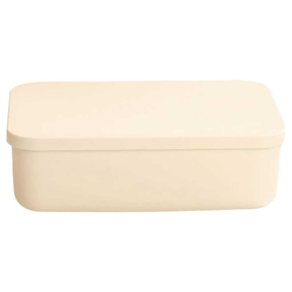 Kleine Aufbewahrungsbox aus Kunststoff mit Deckel (Beige)