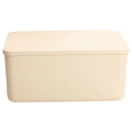 Große Aufbewahrungsbox mit Deckel aus PP für Kleidung und Haushalt (Creme)