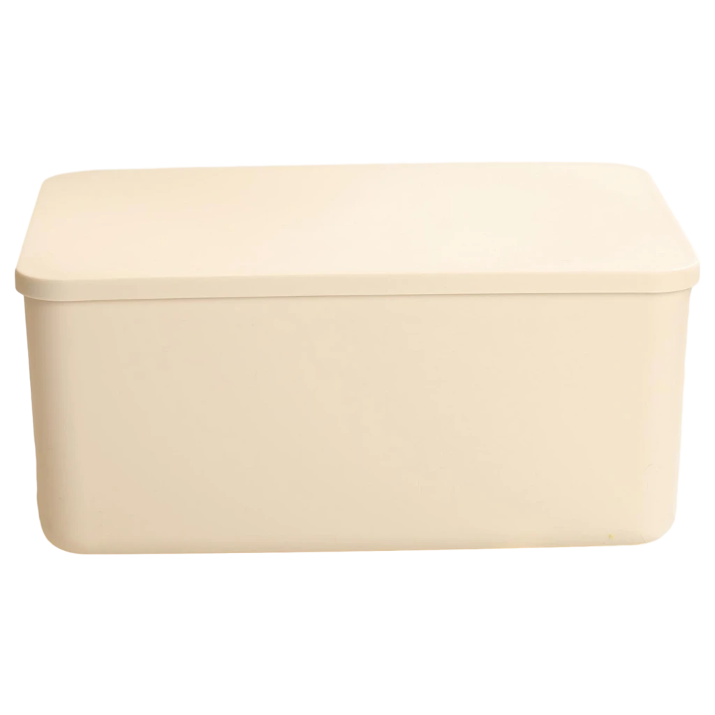 Große Aufbewahrungsbox mit Deckel aus PP für Kleidung und Haushalt (Creme)