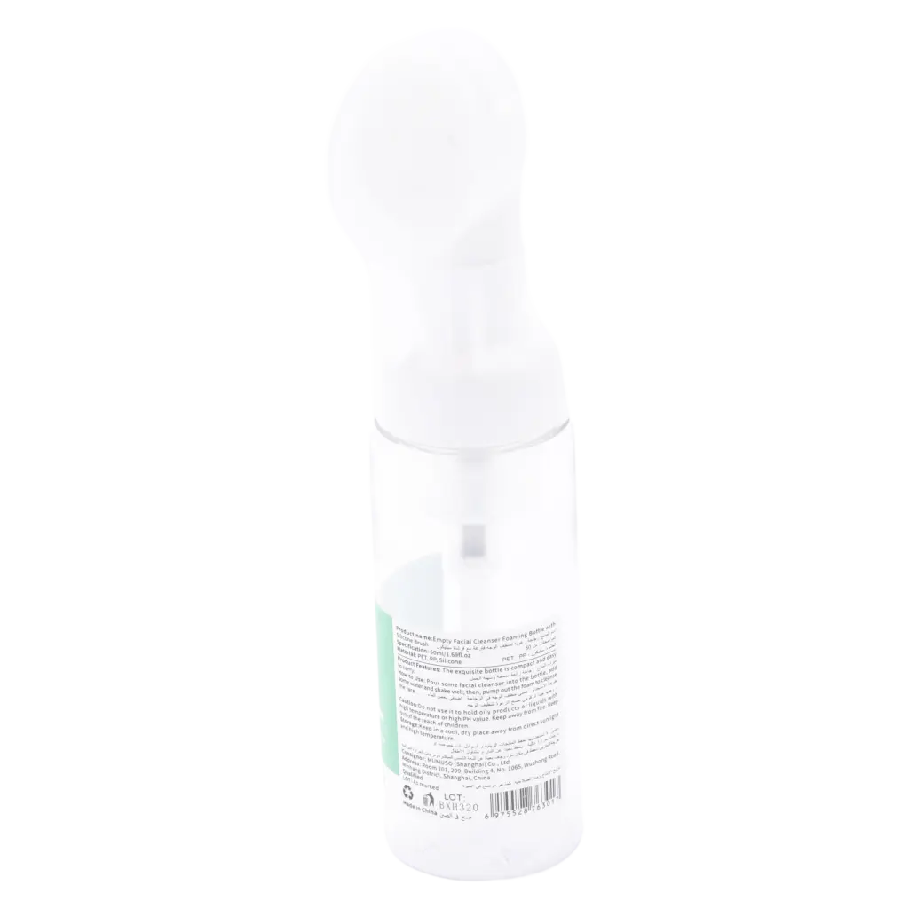 Nachfüllbare Schaumspender-Flasche mit Silikonbürste, 50 ml (Weiß)