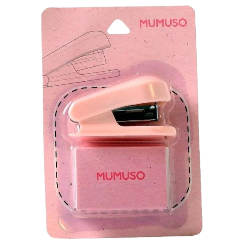 Mini-Heftgerät, kompakt, für Schule und Büro (Pink)