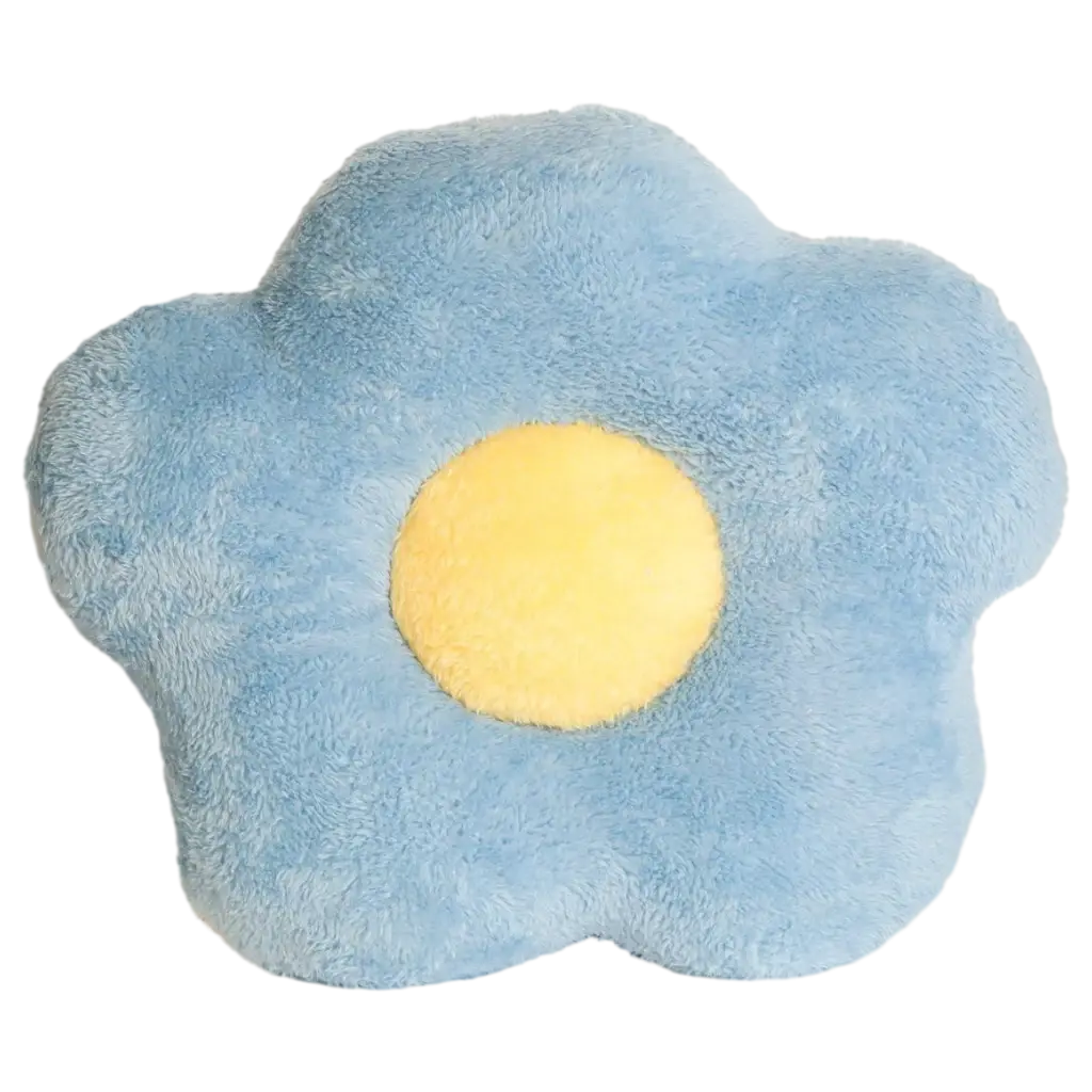 Ultraweiches Dekokissen in Blumenform mit Blumen-Design (Blau/Gelb)