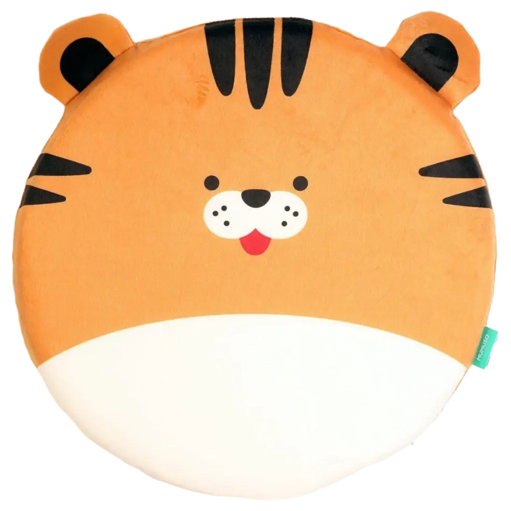 Rundes Sitzkissen aus Memory-Schaum mit Tiger-Design, ca. 32 cm (Orange)