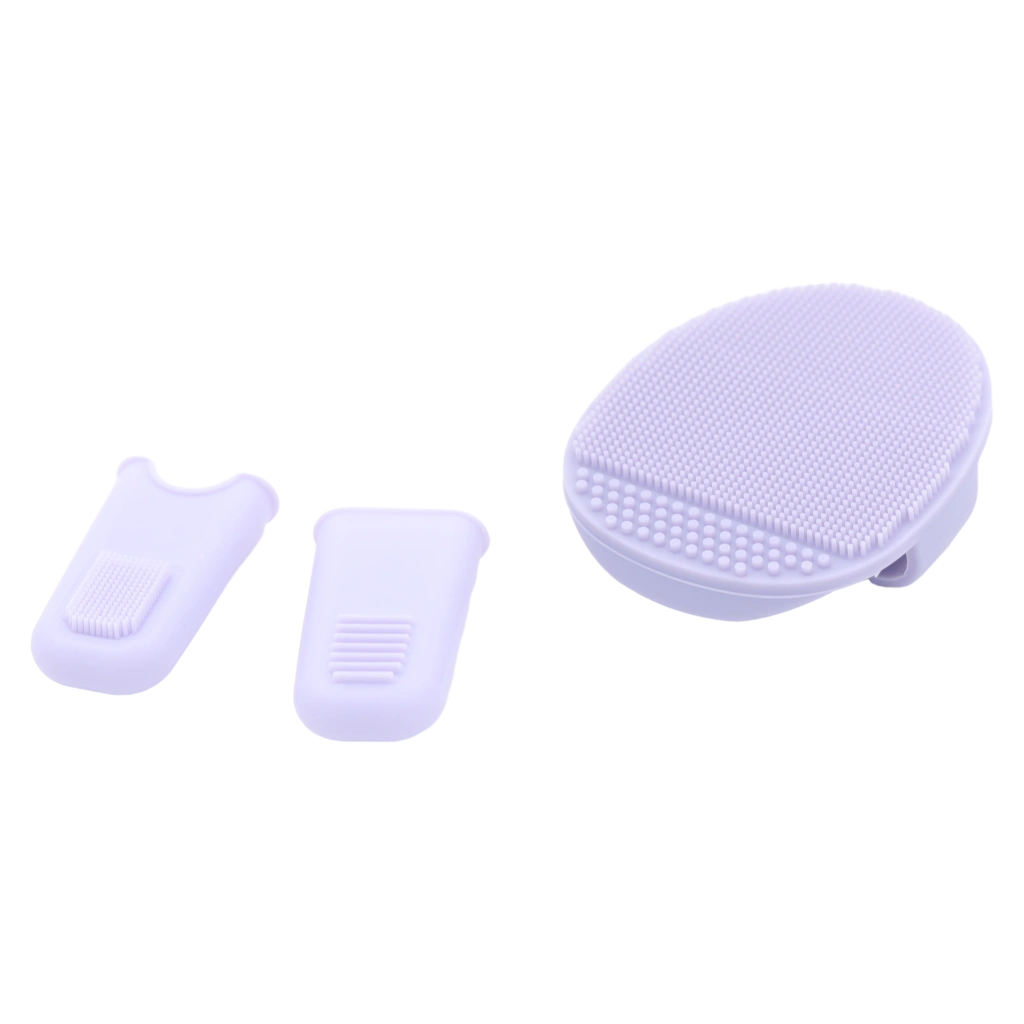 3-teiliges Silikon-Gesichtsreinigungsbürsten-Set für Gesicht &amp; Nase (Lila)