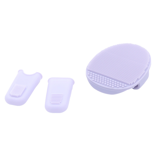 3-teiliges Silikon-Gesichtsreinigungsbürsten-Set für Gesicht &amp; Nase (Lila)