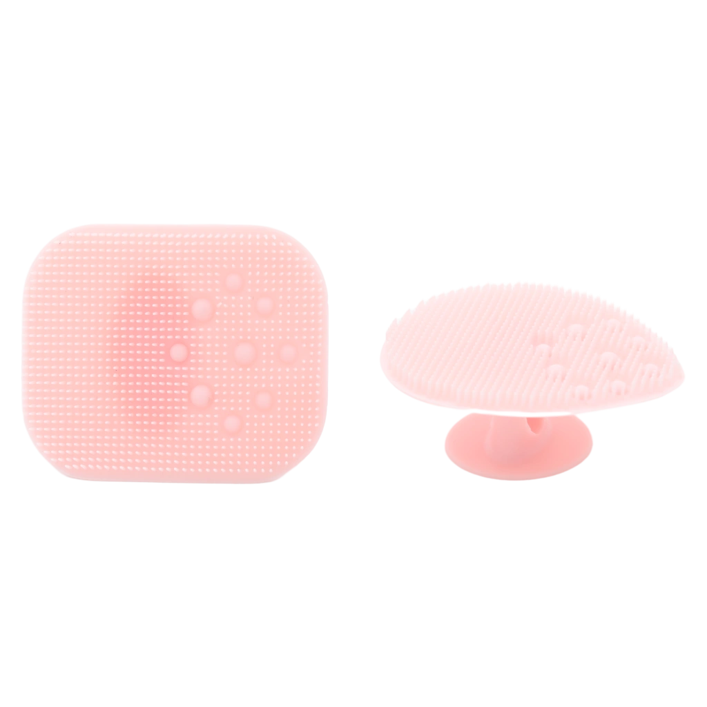 2-teiliges Silikon-Gesichtsreinigungsbürsten-Set zur sanften Hautpflege (Rosa)