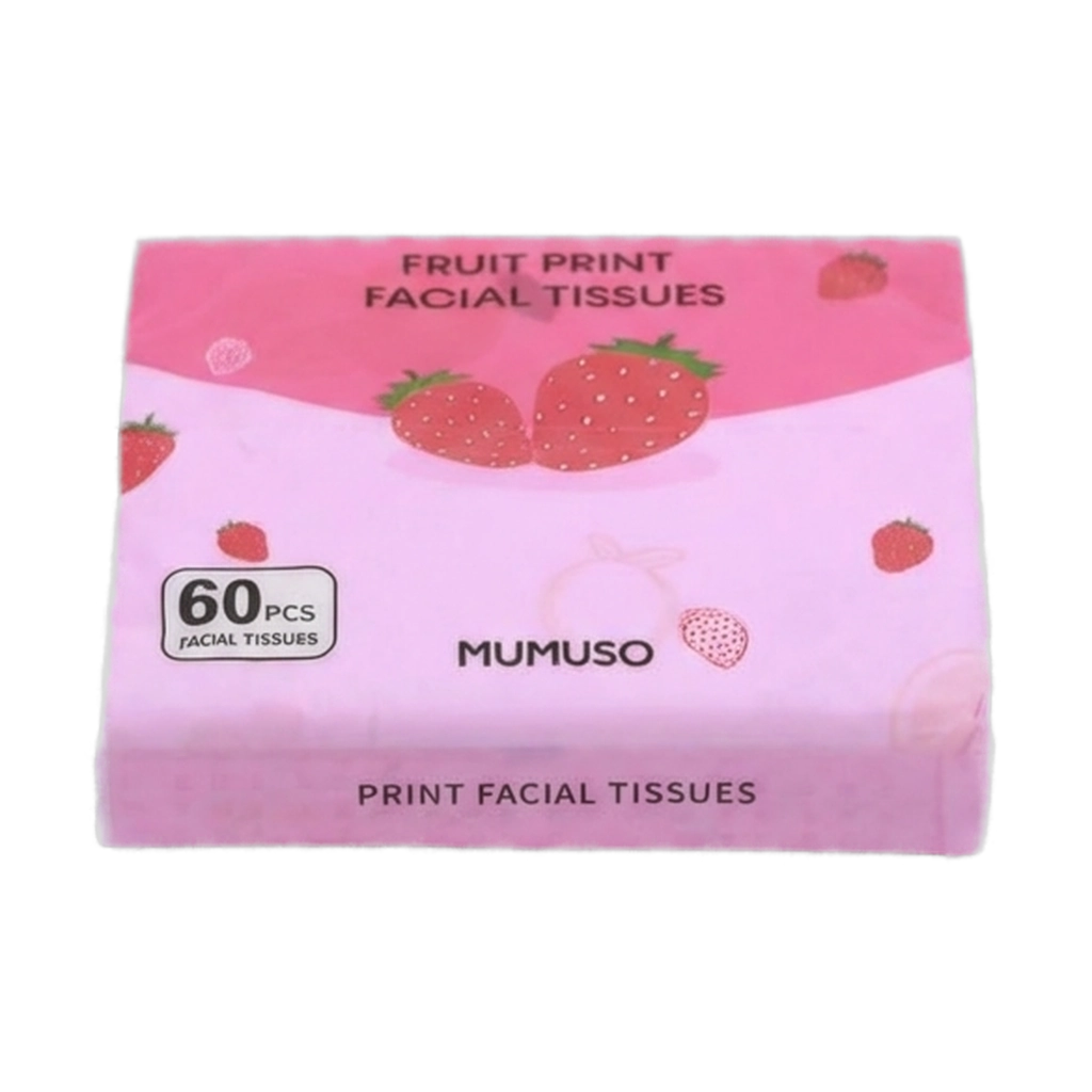 60 Gesichtstücher aus Naturzellstoff mit Frucht-Print (Mehrfarbig)