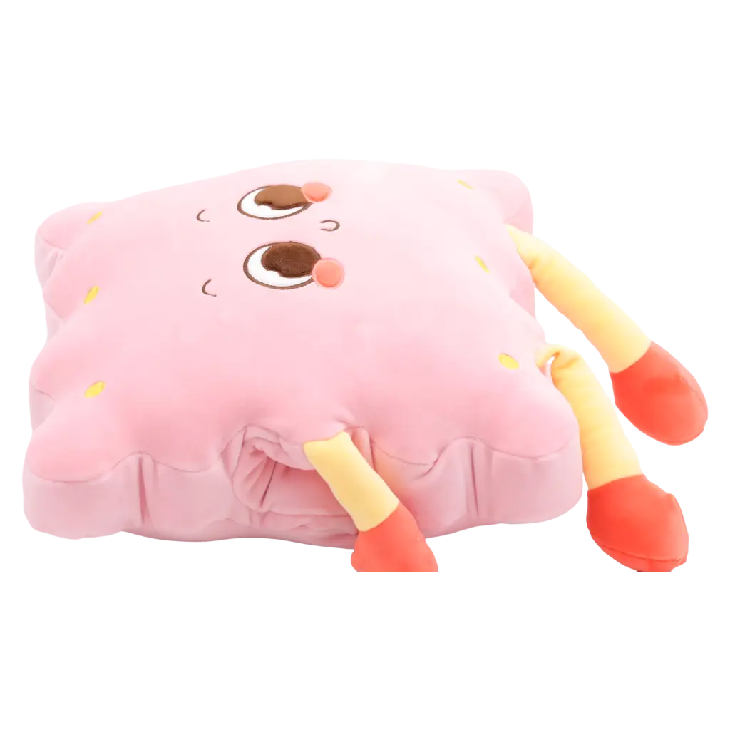 Handwärmer-Kissen aus Polyester mit Toast-Design, ca. 32 × 31 cm (Rosa)