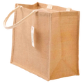 Jutetasche mittel, Tragetasche aus Baumwolle und Jute (Hellbraun)