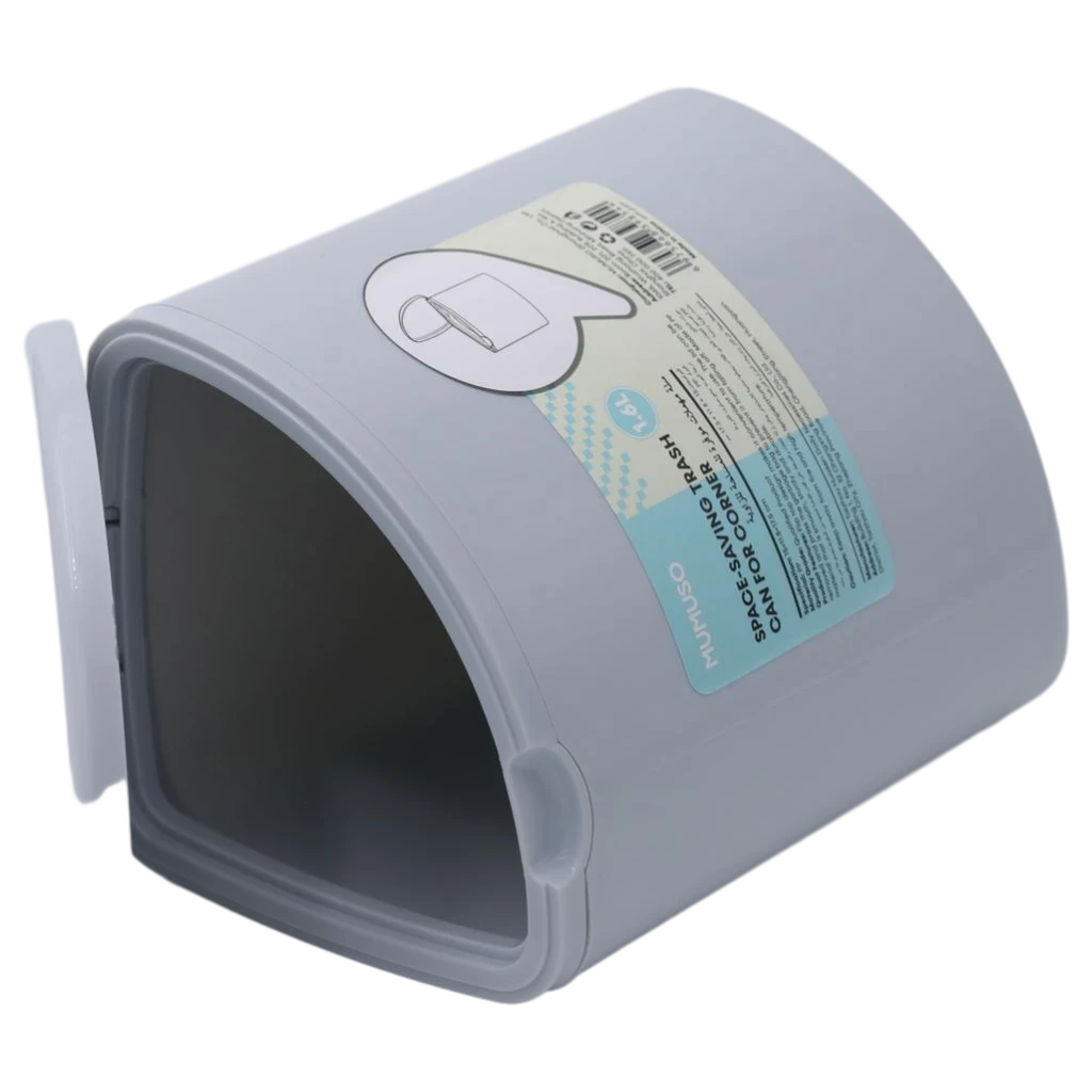 Abfalleimer aus Polypropylen, platzsparend, 1,6L (Beige/Weiß/Hellblau)