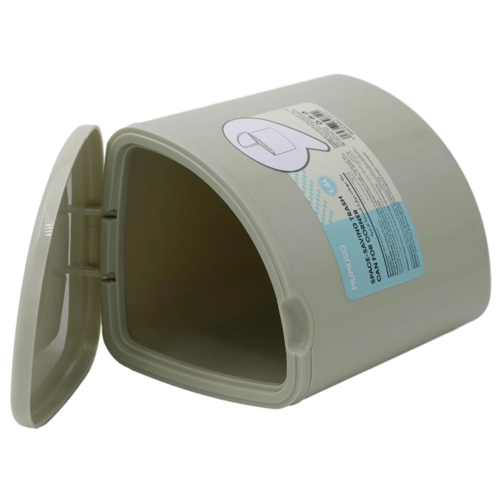 Abfalleimer aus Polypropylen, platzsparend, 1,6L (Beige/Weiß/Hellblau)