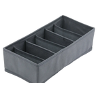 Faltbare Unterwäsche-Aufbewahrungsbox aus Vliesstoff, 6 Fächer (Grau)