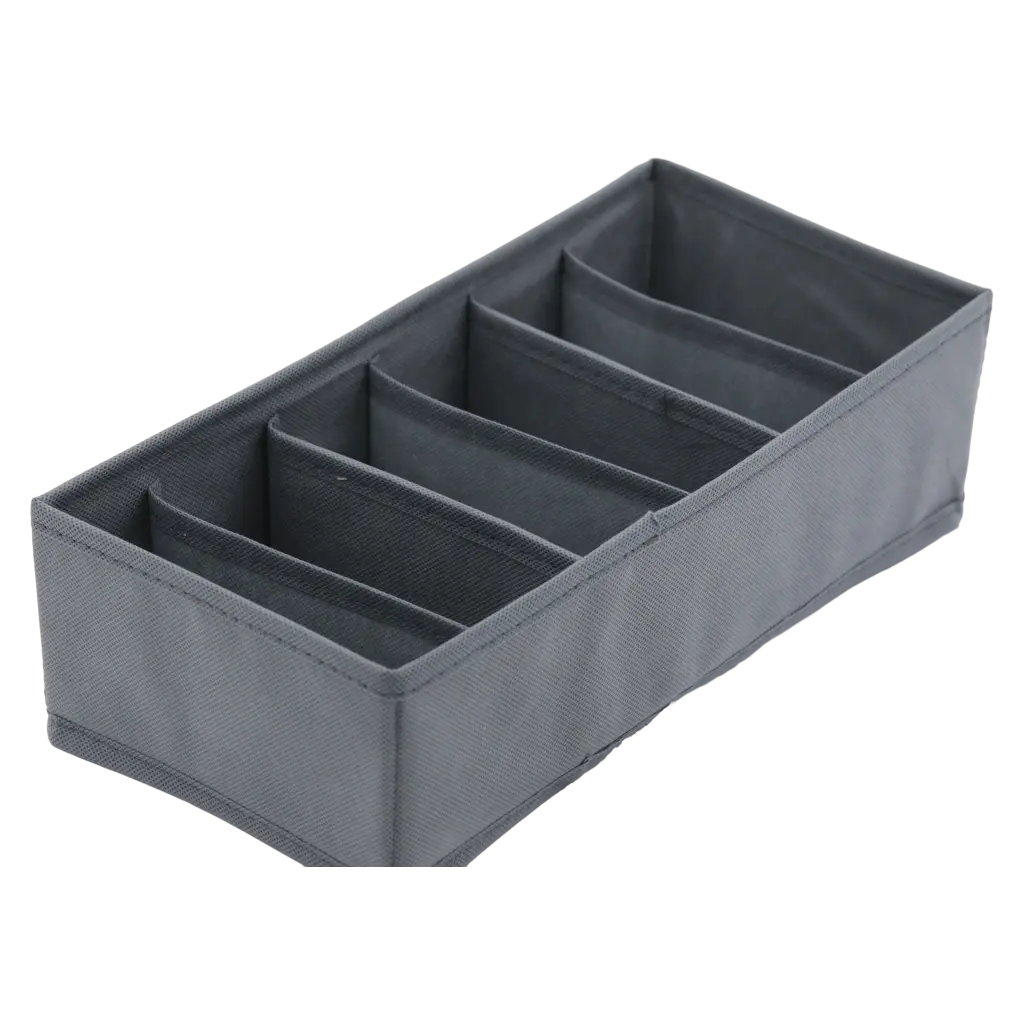 Faltbare Unterwäsche-Aufbewahrungsbox aus Vliesstoff, 6 Fächer (Grau)