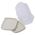 2-teiliges Kunststoff-Frischhaltedosen Set, rechteckig (Creme)