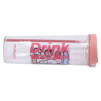 Wasserflasche aus Kunststoff mit faltbarem Trinkhalm und Infuser, 700 ml (Pink)