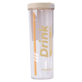 Trinkflasche aus Kunststoff mit Infuser und klappbarem Strohhalm, 700 ml (Gelb)