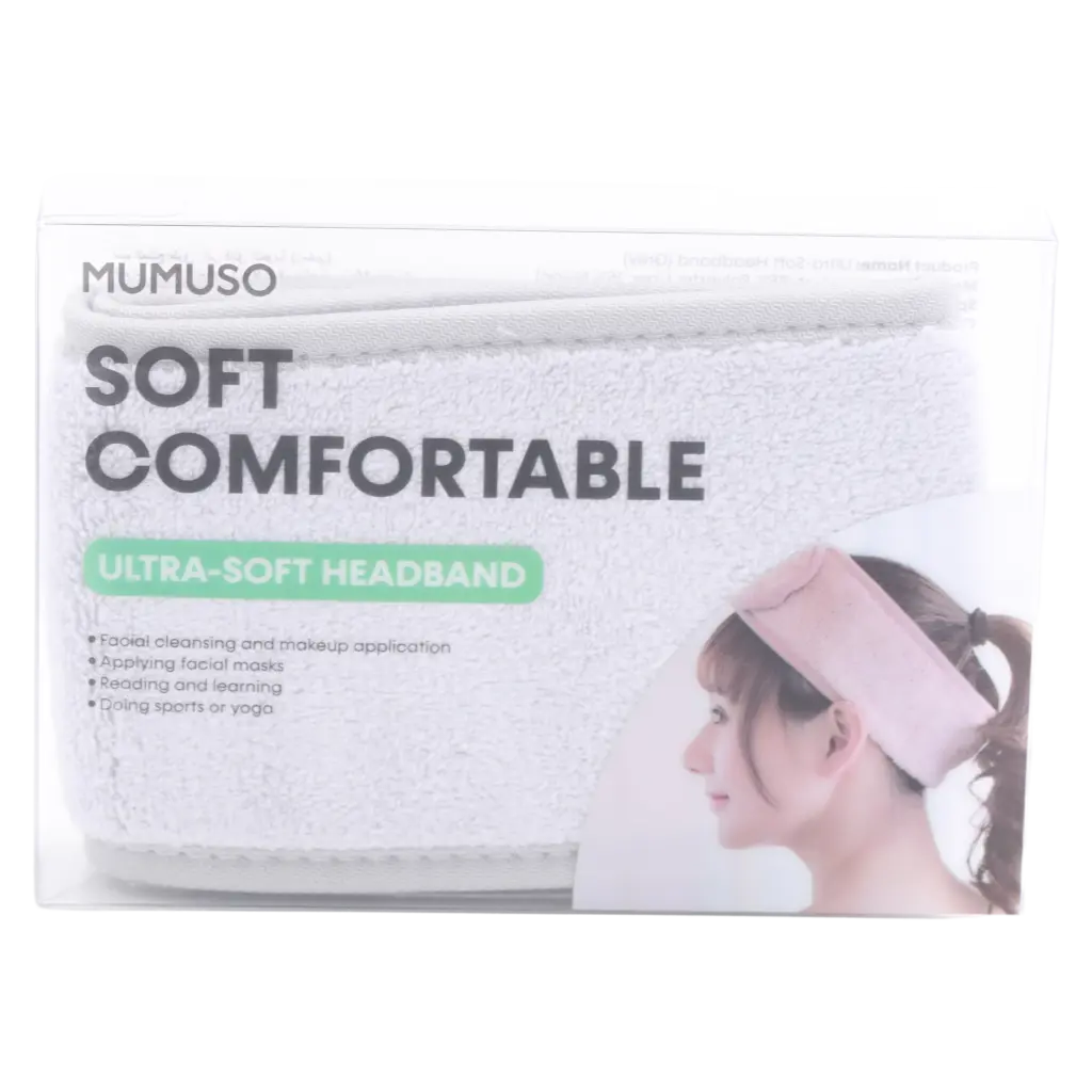 Ultra-softers Stirnband aus Korallenfleece für Gesichtspflege (Grau)