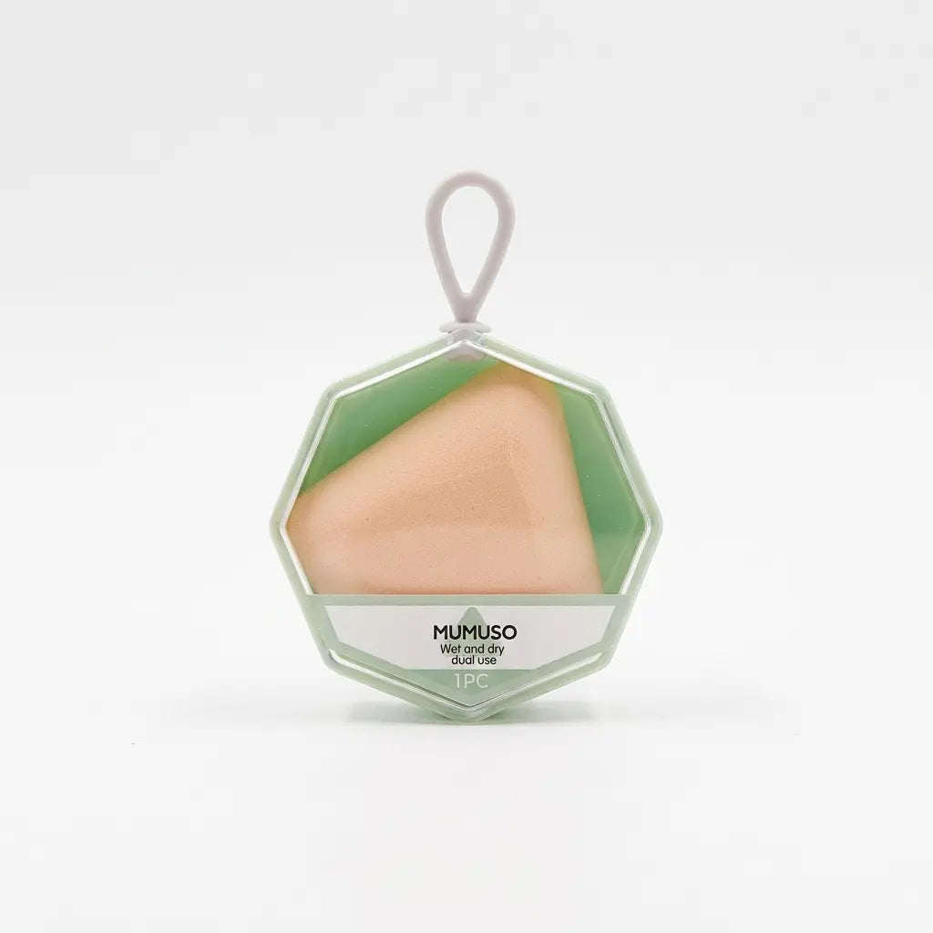 Air Cushion Puderquaste Dreieck aus Polyurethan zum Auftragen von Foundation (Grün/Apricot)
