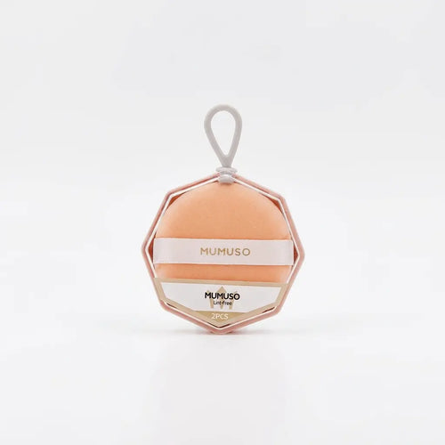 2-teiliges Flocking Puderquasten Set für Gesichtsmake-up (Pfirsich)