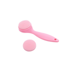 Gesichtsbürste aus Silikon, austauschbare Bürstenköpfe (Rosa)
