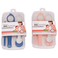 4-teiliges Baby Maniküre Set aus ABS, TPE &amp; Edelstahl, sicher für Kinder (Blau/Rosa)